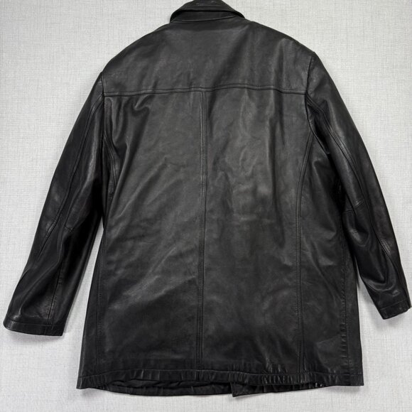 Wilsons Leather Mens Jacket Thinsulate Black Button-Down Lined Size XL - Picture 2 of 16